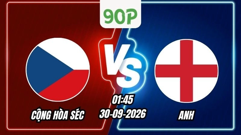 Nhận định Cộng hòa Séc vs Anh 01h45 ngày 30/09/2026